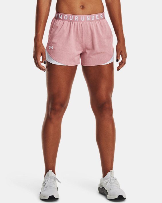 女士UA Play Up Shorts 3.0 Twist短褲 in Pink image number 0